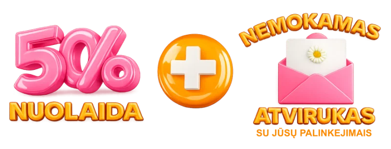 Akcija: 50 % nuolaida ir nemokamas atvirukas