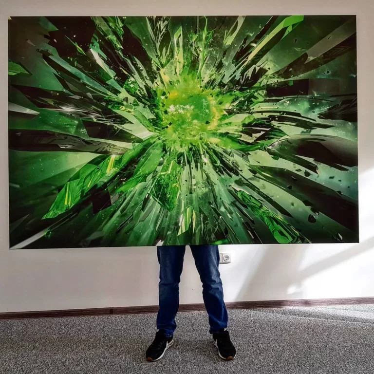 Žalio augalo nuotrauka ant drobės